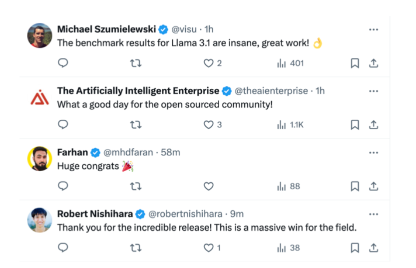 Meta发布了其最强开源人工智能(AI)模型Llama 3.1!英伟达代工加持,扎克伯格:业内顶尖水准 Meta发布了其最强开源人工智能(AI)模型Llama 3.1!英伟达代工加持,扎克伯格:业内顶尖水准