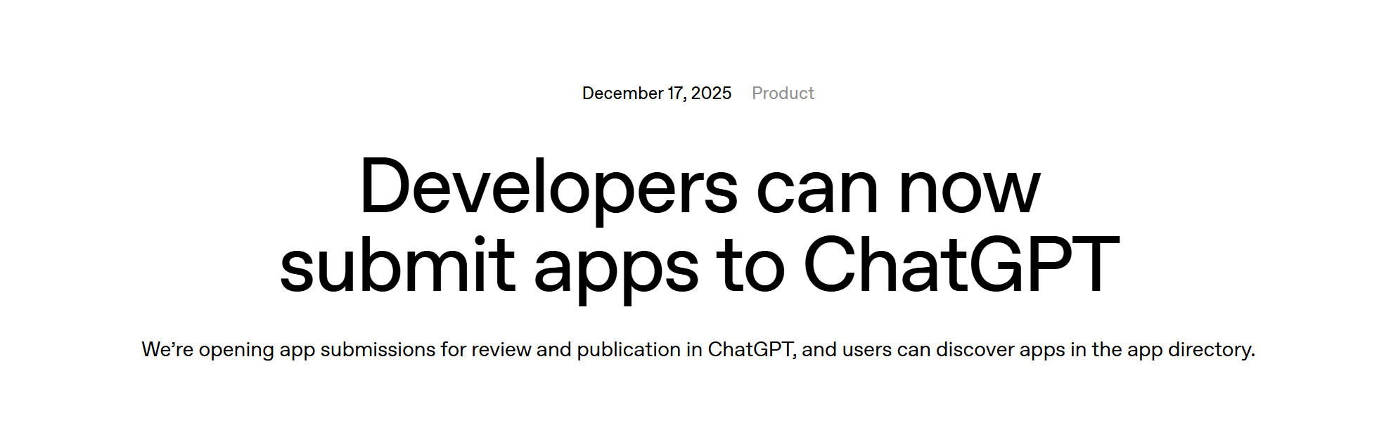 ChatGPT应用功能(App Directory)正式向全球开发者开放提交通道 ChatGPT应用功能(App Directory)正式向全球开发者开放提交通道