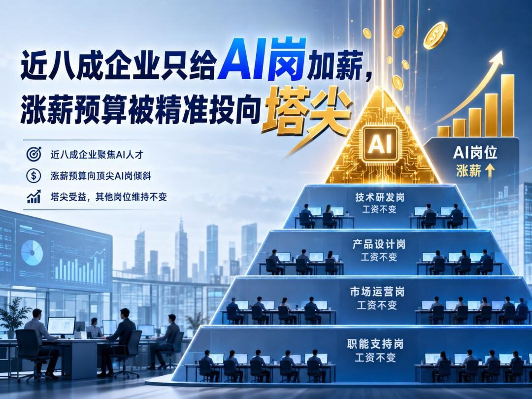 近八成企业只给AI岗加薪,涨薪预算被精准投向塔尖 近八成企业只给AI岗加薪,涨薪预算被精准投向塔尖