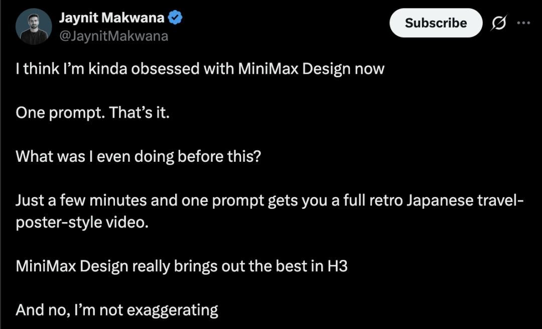 视频生成迎来“Claude Code时刻”，MiniMax Design “杀入” Adobe、Canva 腹地