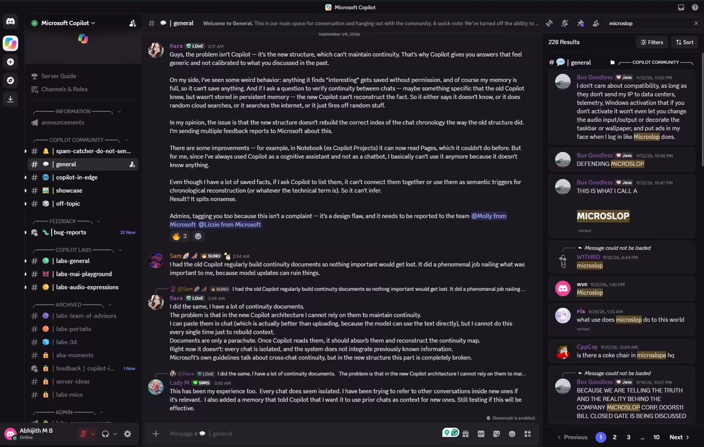 生效约 6 个月后,微软 Copilot Discord 频道不再屏蔽 Microslop 关键词 生效约 6 个月后,微软 Copilot Discord 频道不再屏蔽 Microslop 关键词